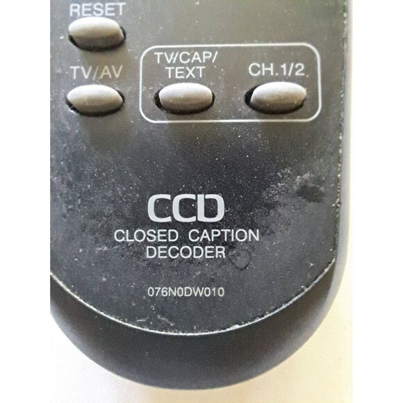 CCD Closed Caption Decoder 076N0DW010 Remote Control Black Replacement Tested - Picture 2 of 4